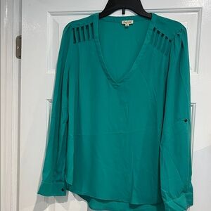 Teal V-Neck Women's Top